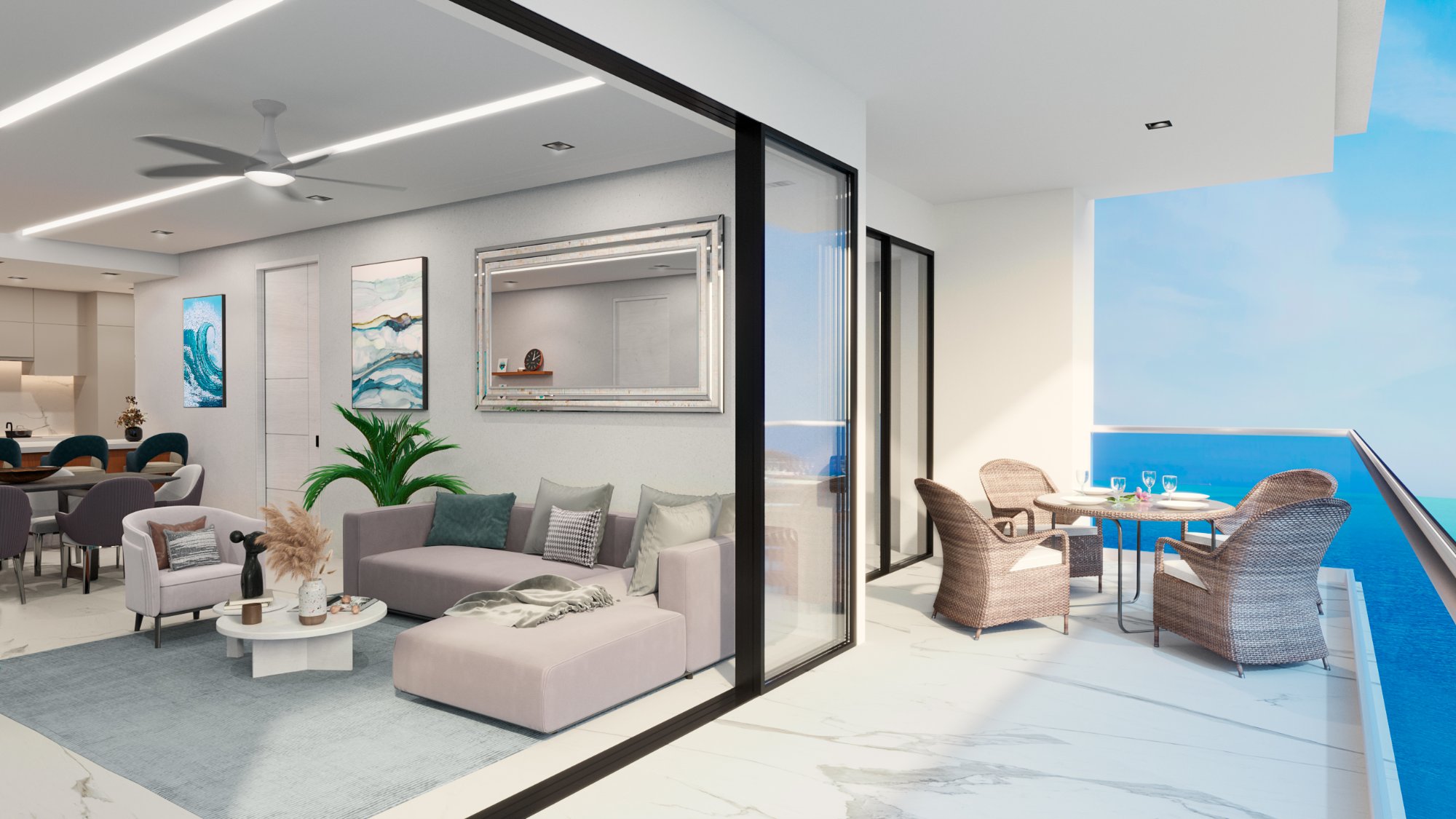 Model 2B - Terrace and Pool