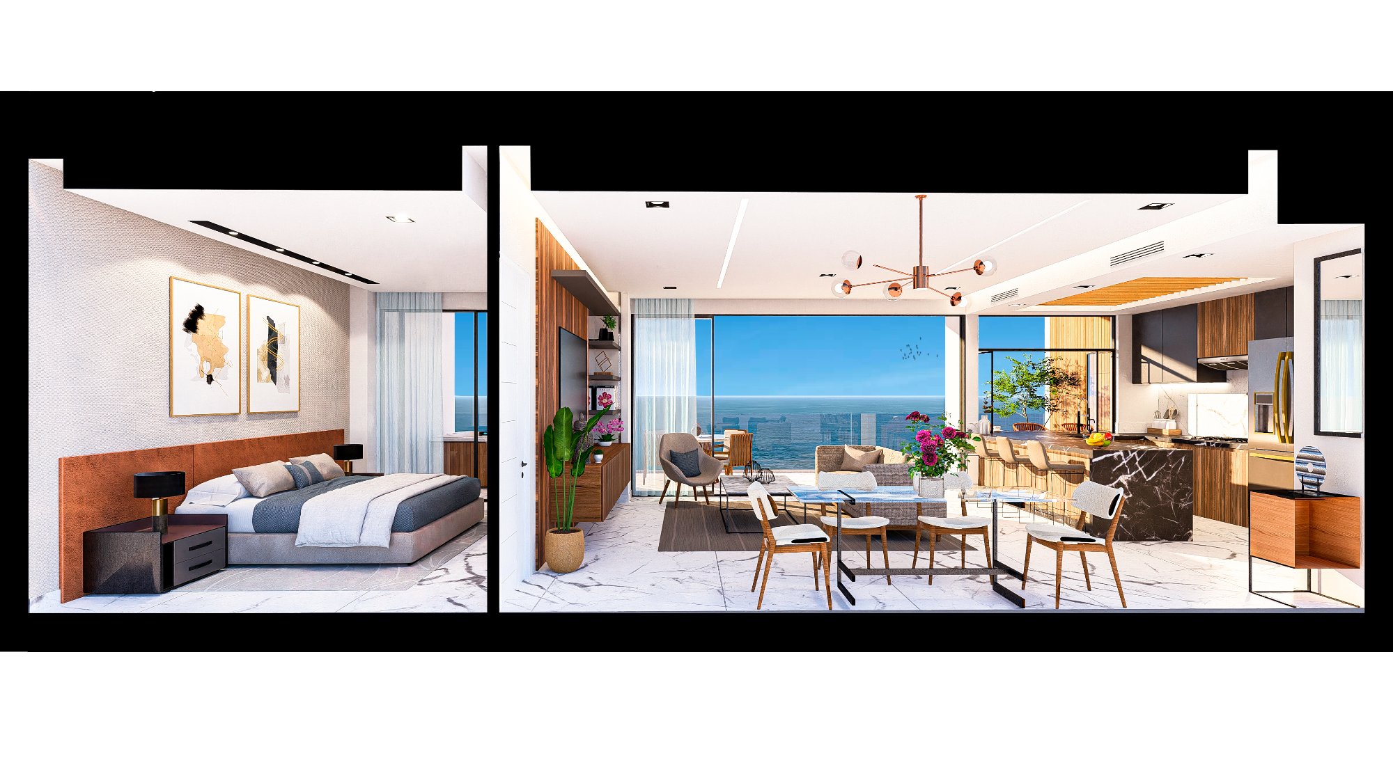 Model 2K - Bedroom and Living Overview