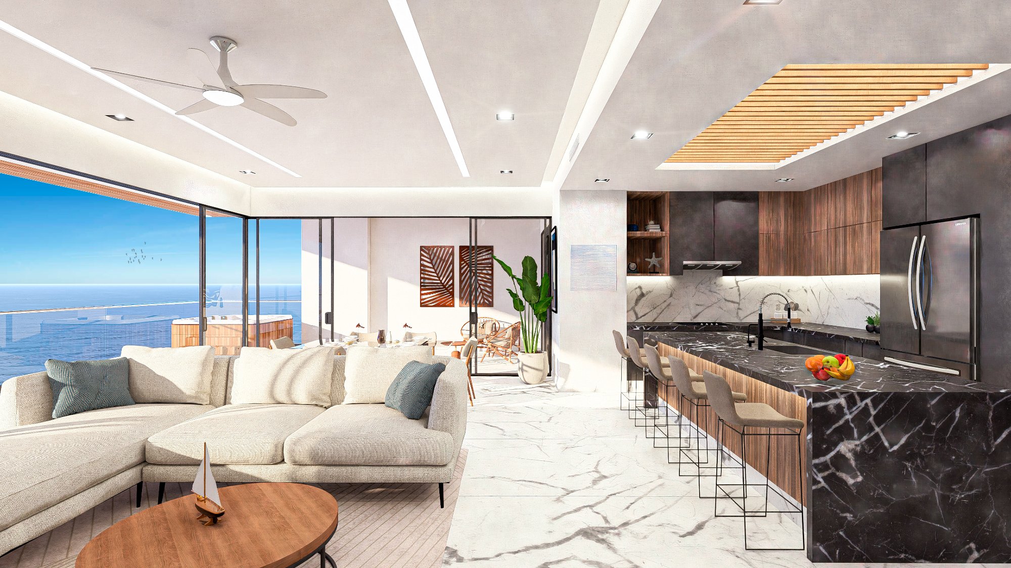 Model 3D - Living and Dining Area